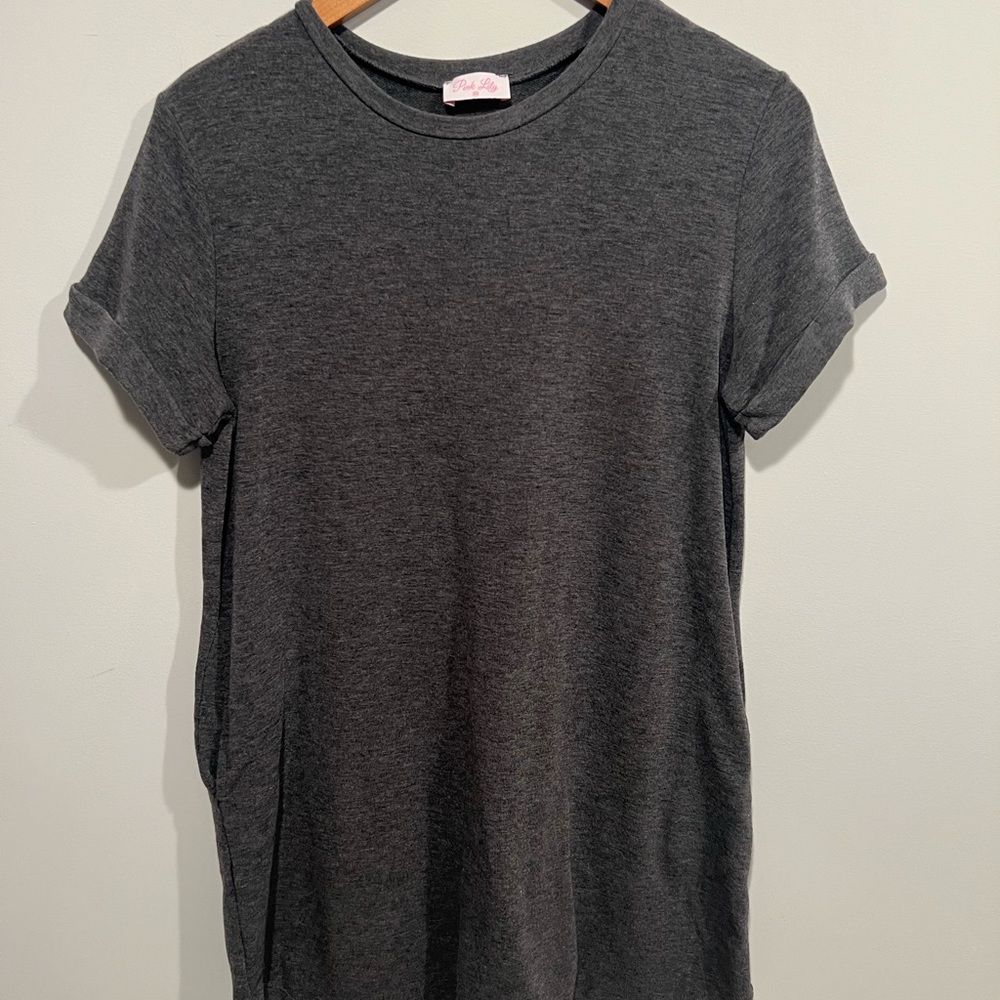 Pink Lily Grey TShirt Dress